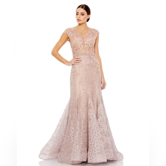 Mac Duggal Dresses & Skirts - Macduggal Gown 79368 Mocha Illusion Bodice Trumpet NWT 8 Gown